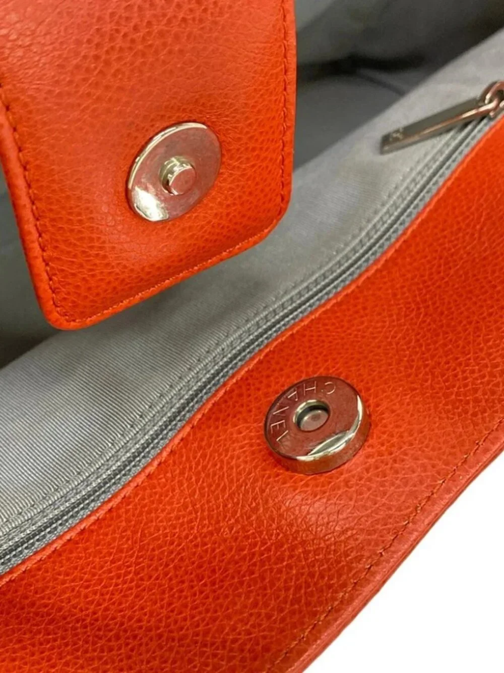 CHANEL Executive Tote Line A29293 Orange Grained Calf Leather Tote Bag